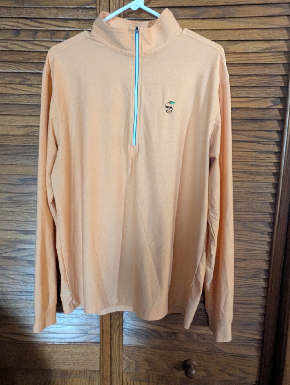 Straight Down Peach/Orange Quarter‎ Zip Size Medium Mens